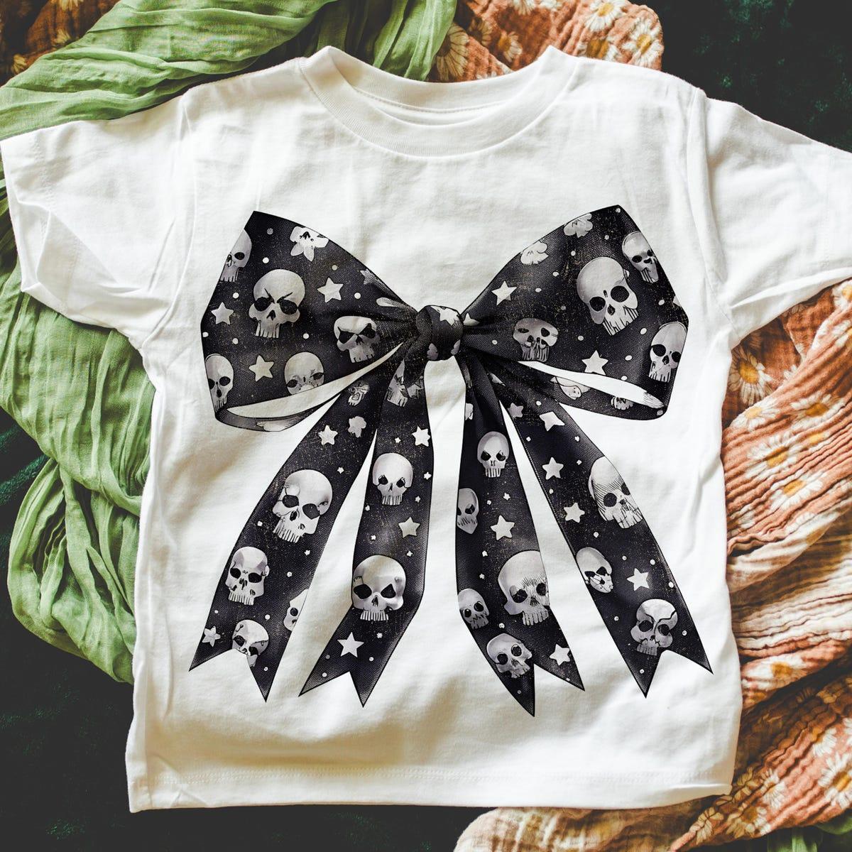 Halloween Skull Bow Shirt 3