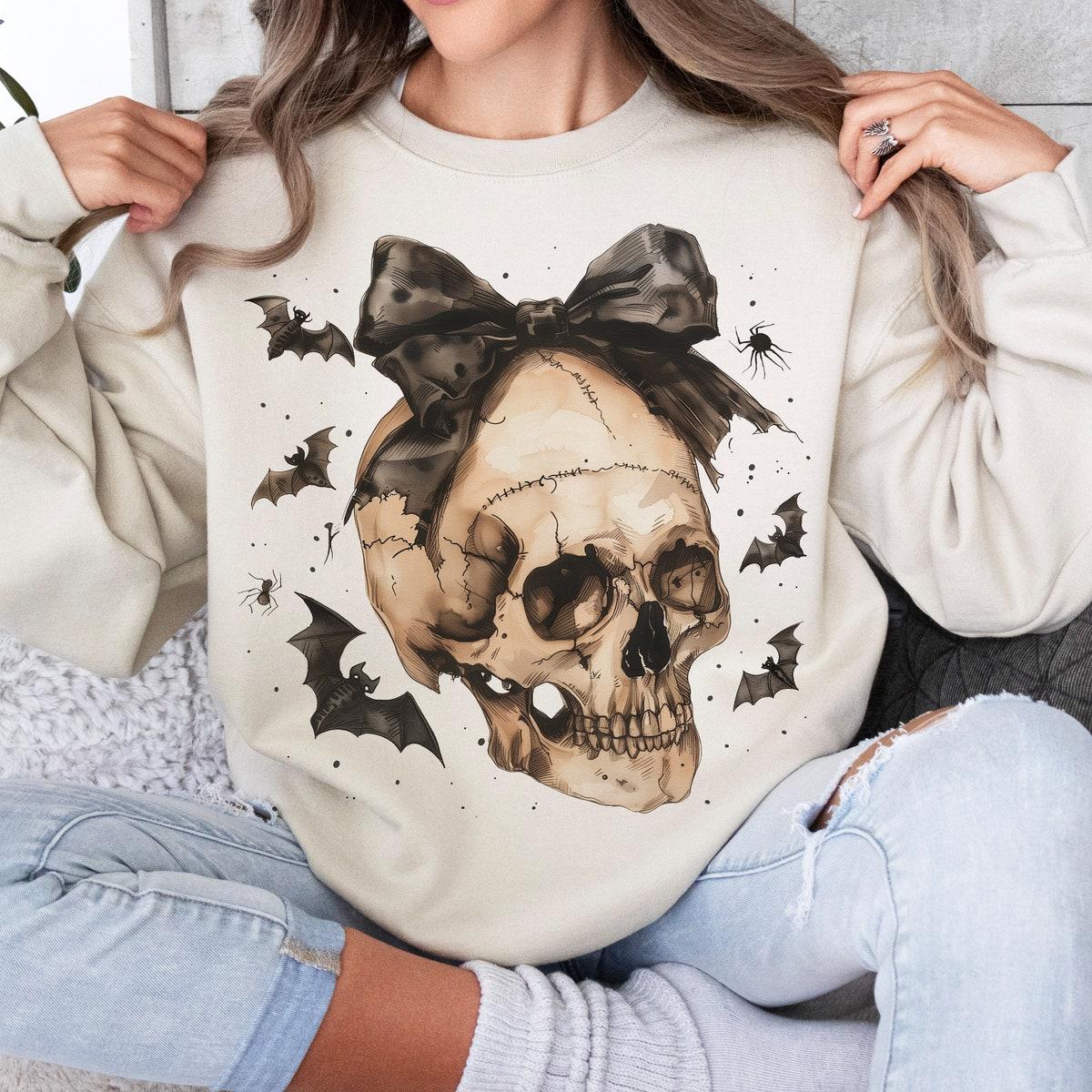 Halloween Skull Bow Shirt 4