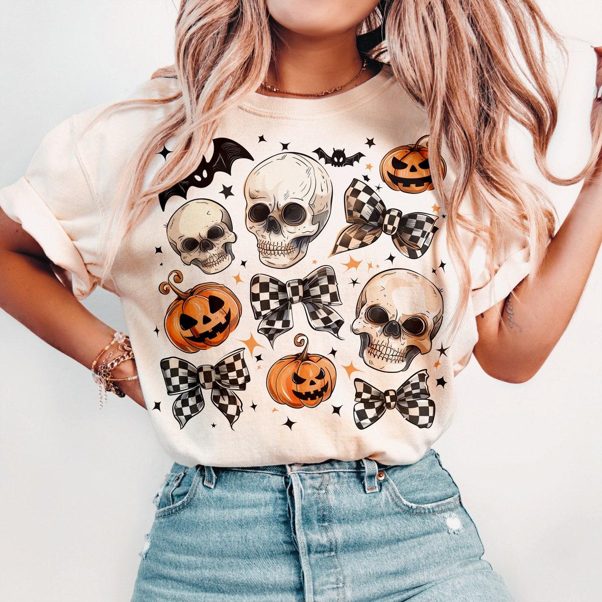 Halloween Skull Bow Skeleton Shirt 1