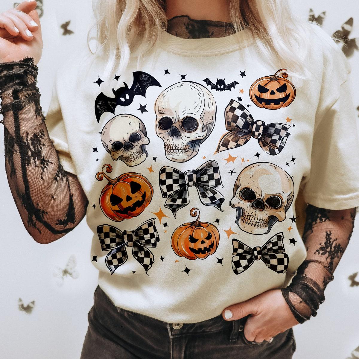 Halloween Skull Bow Skeleton Shirt 2