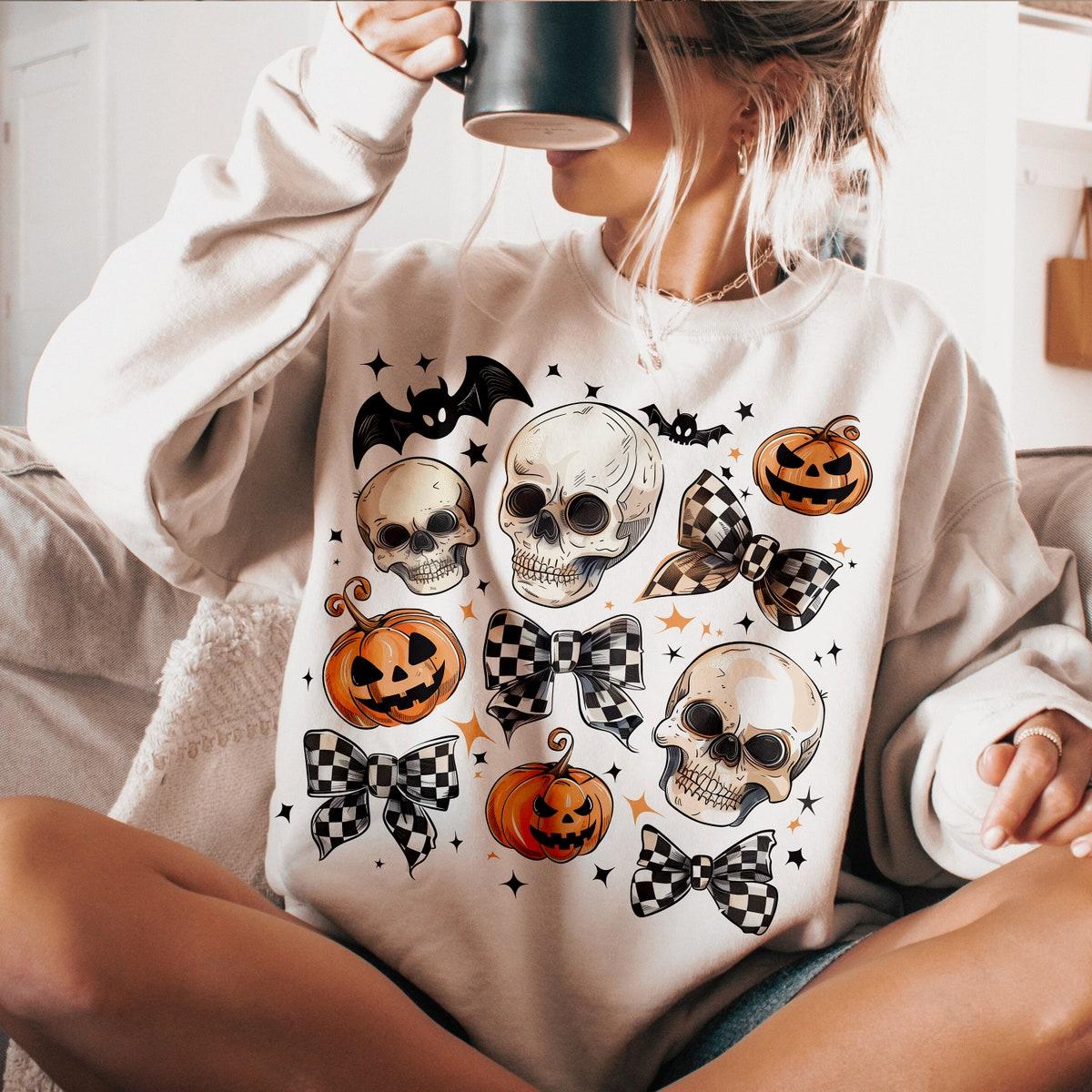 Halloween Skull Bow Skeleton Shirt 3