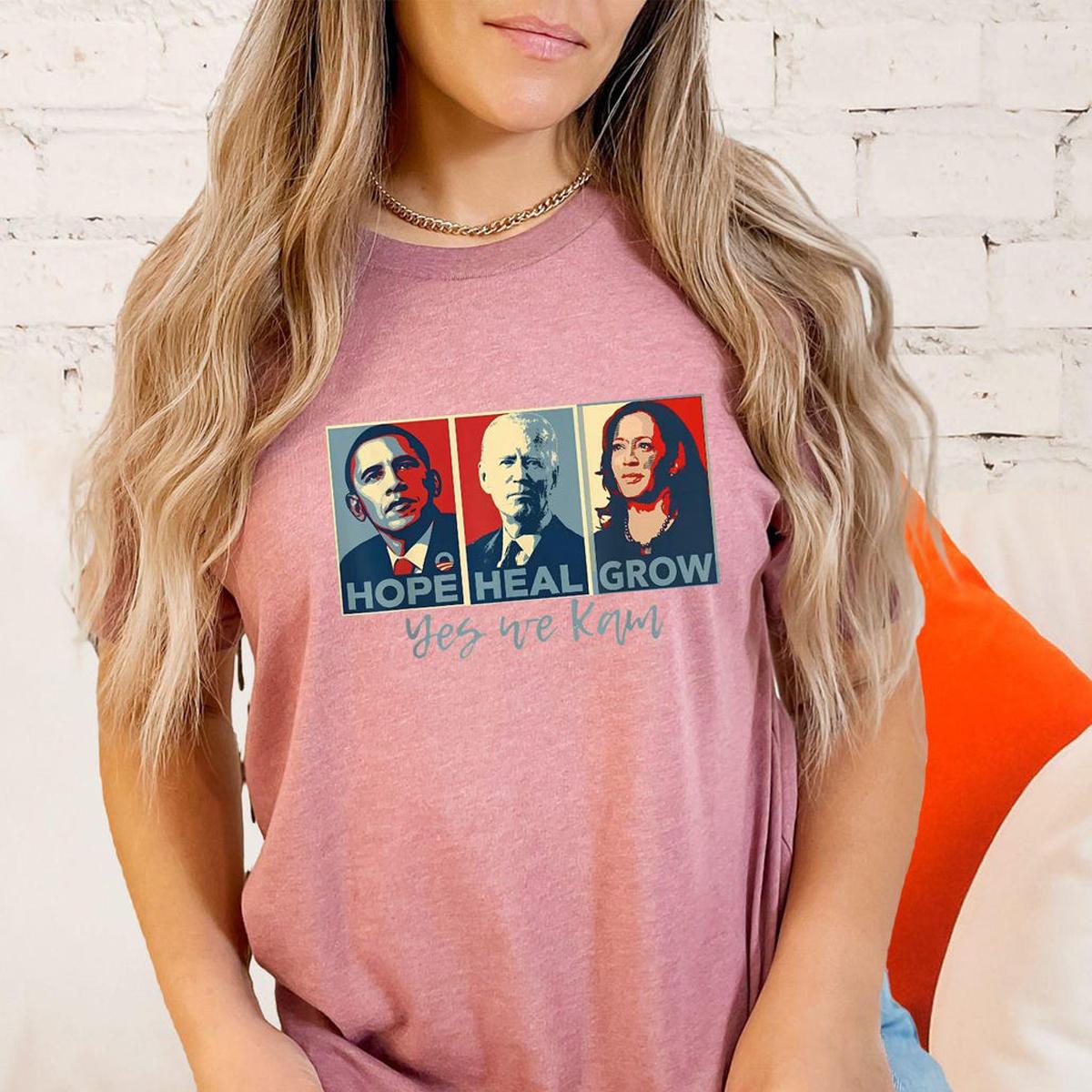 Hope Hate Heal Grow Presiden Kamala Harris 2024 Shirt 3