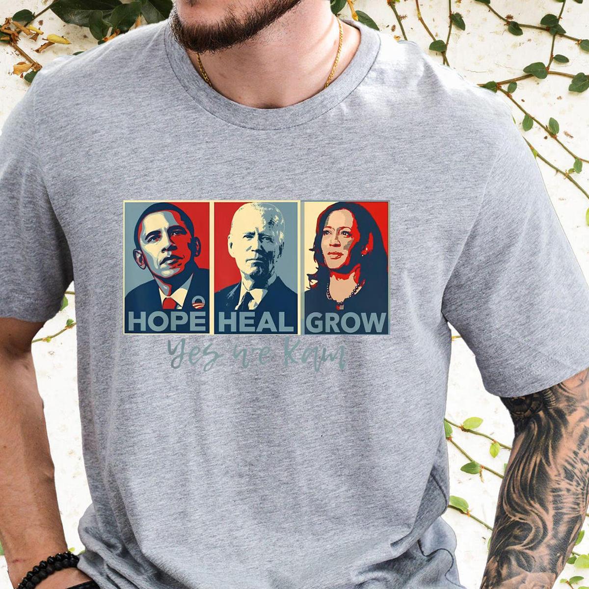 Hope Hate Heal Grow Presiden Kamala Harris 2024 Shirt 4