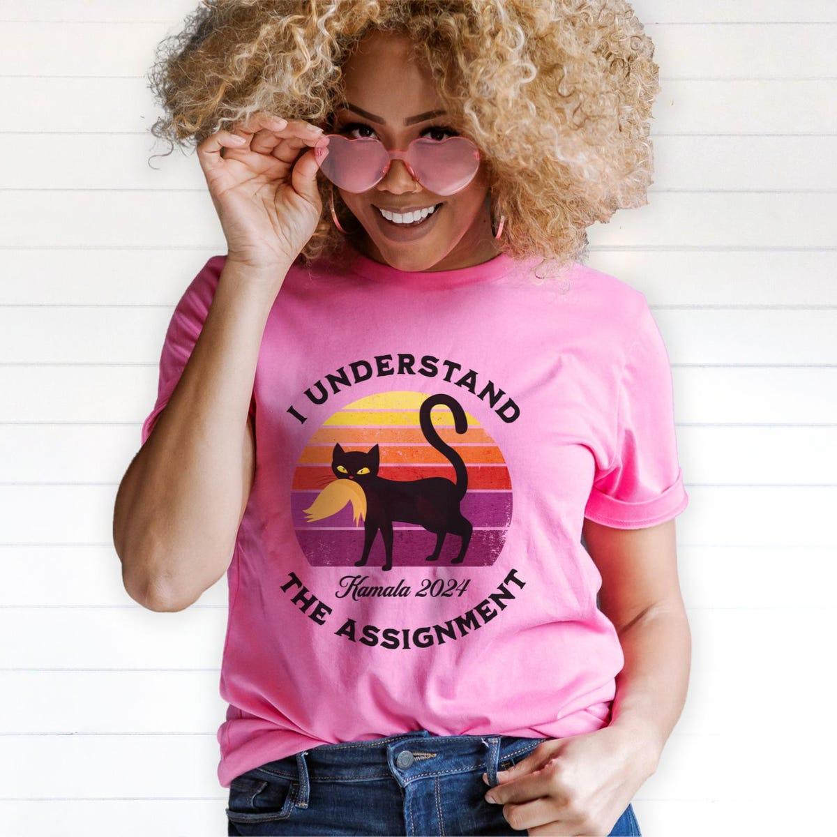 I Understand The Assignment Childless Cat Lady Election Shirt 5