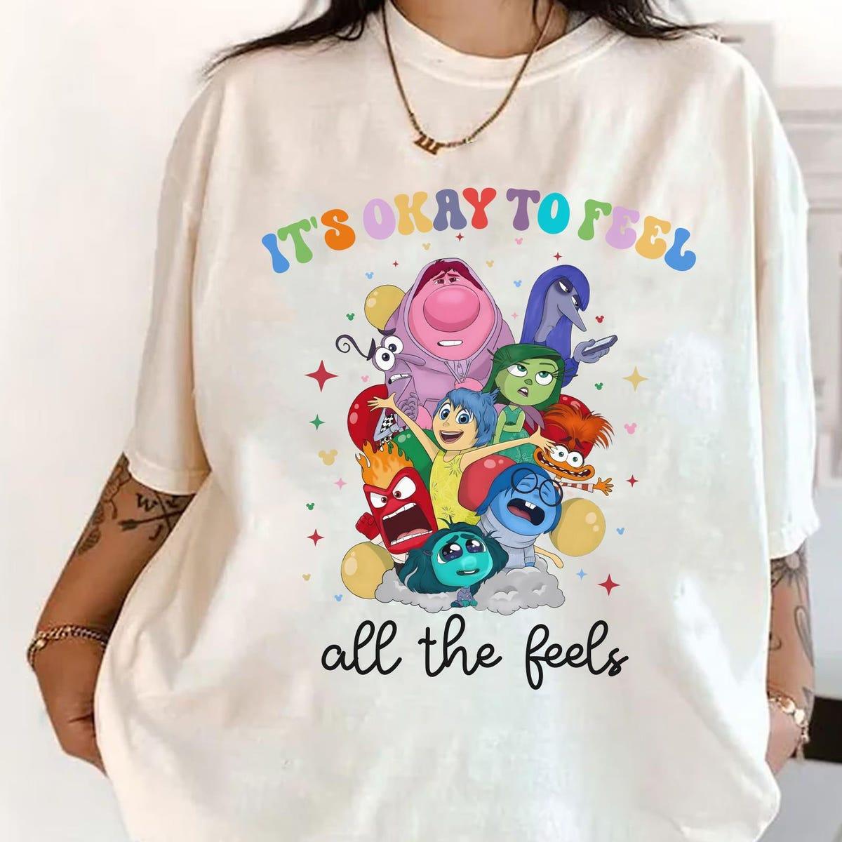 Inside Out 2 It's Okay To Feel All The Feels Mental Health Shirt 1