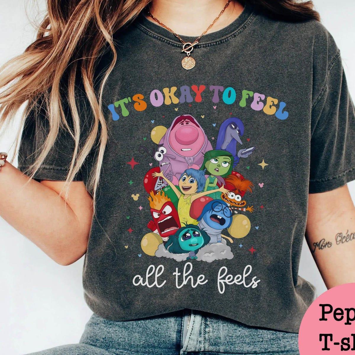 Inside Out 2 It's Okay To Feel All The Feels Mental Health Shirt 4