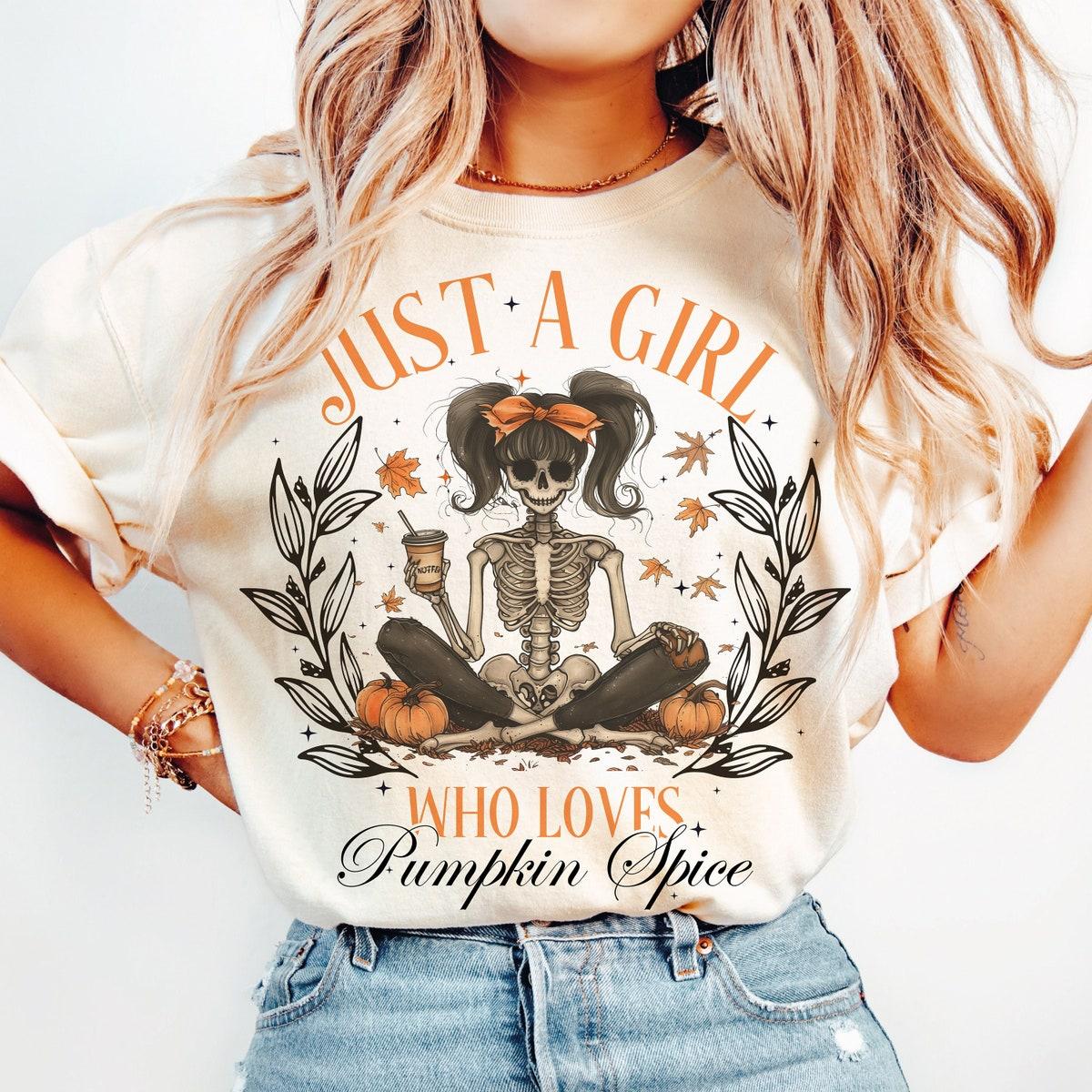 Just A Girl Who Loves Pumpkin Spice Halloween Shirt 1