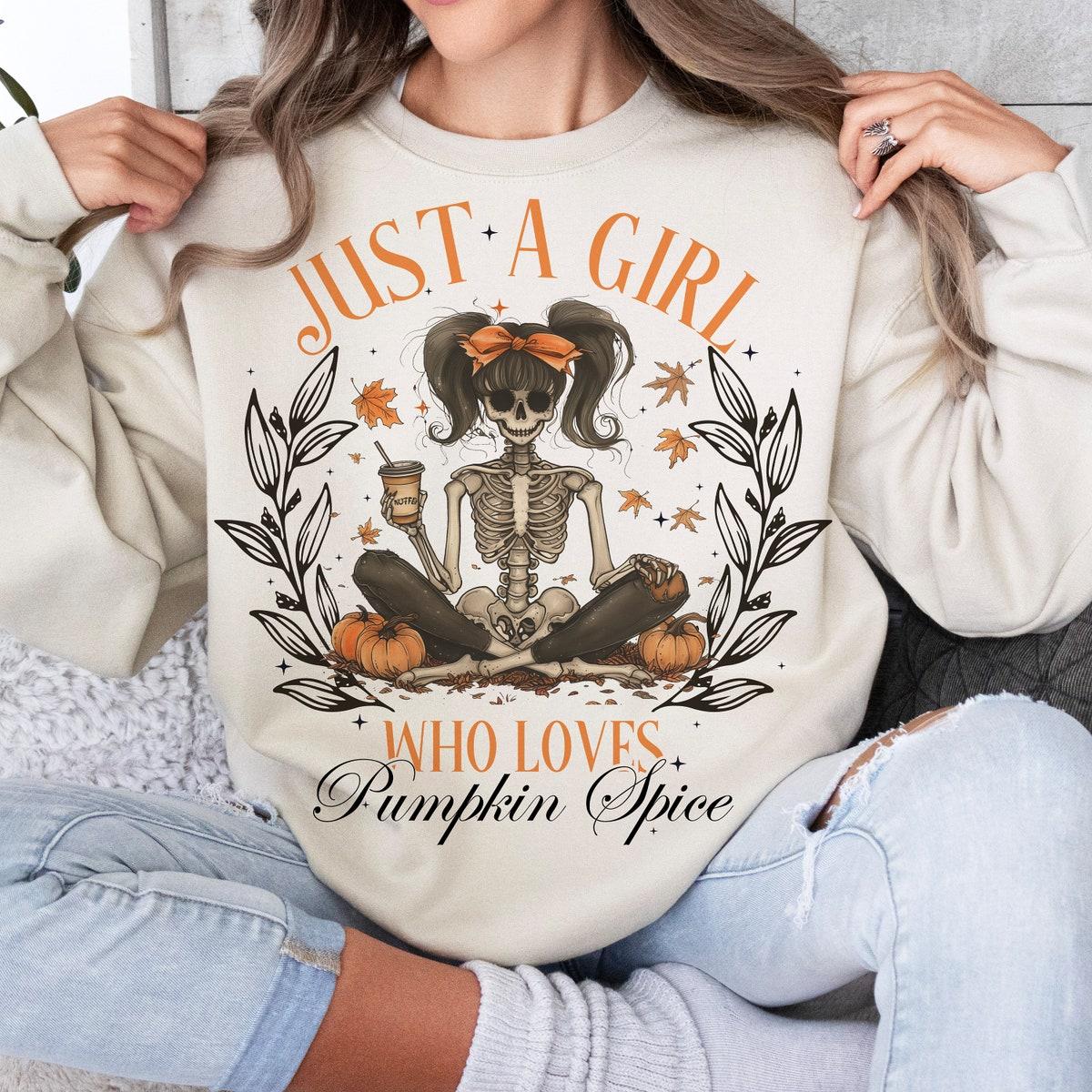 Just A Girl Who Loves Pumpkin Spice Halloween Shirt 3