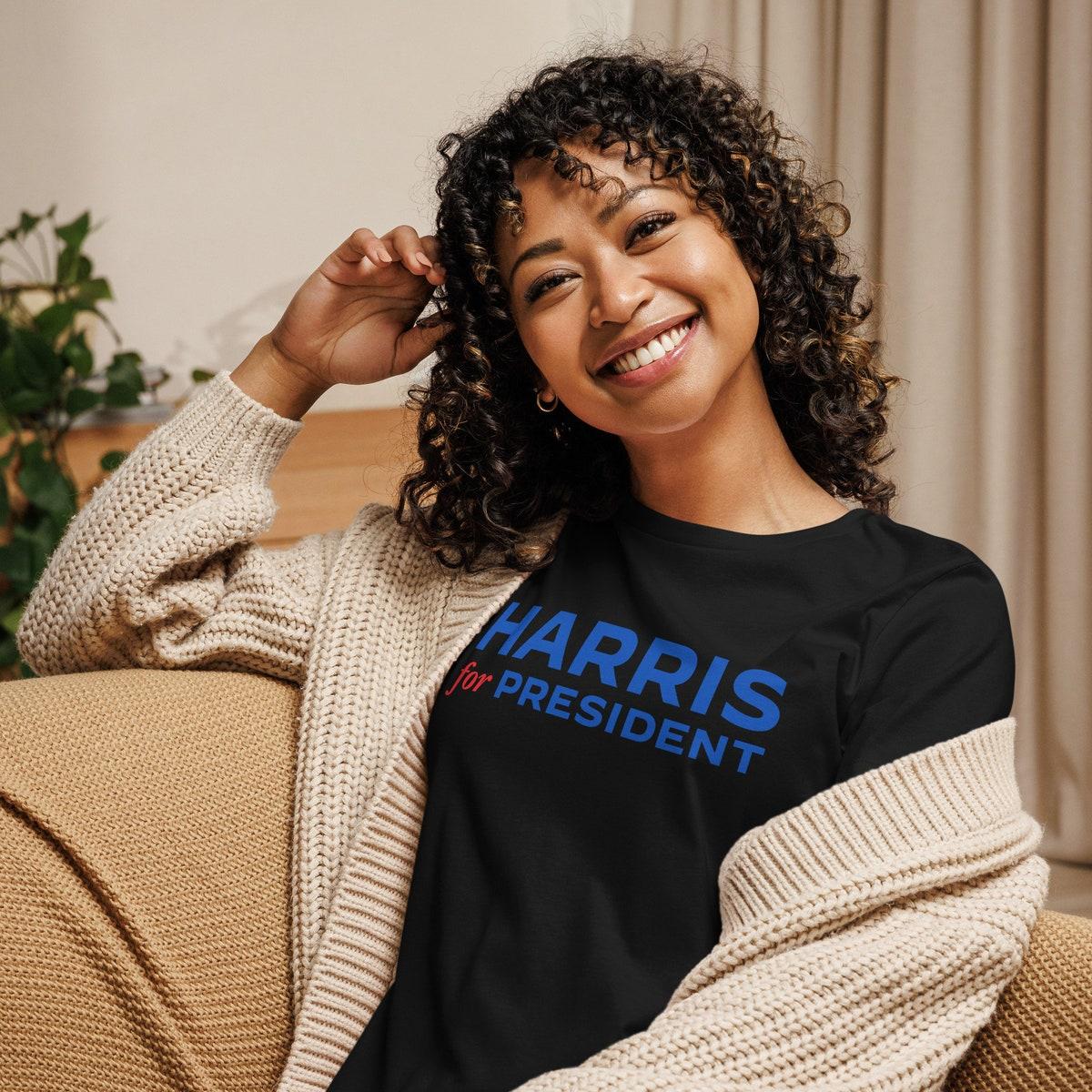 Kamala Harris For President 2024 Official Campaign Logo Women's Relaxed Shirt 4