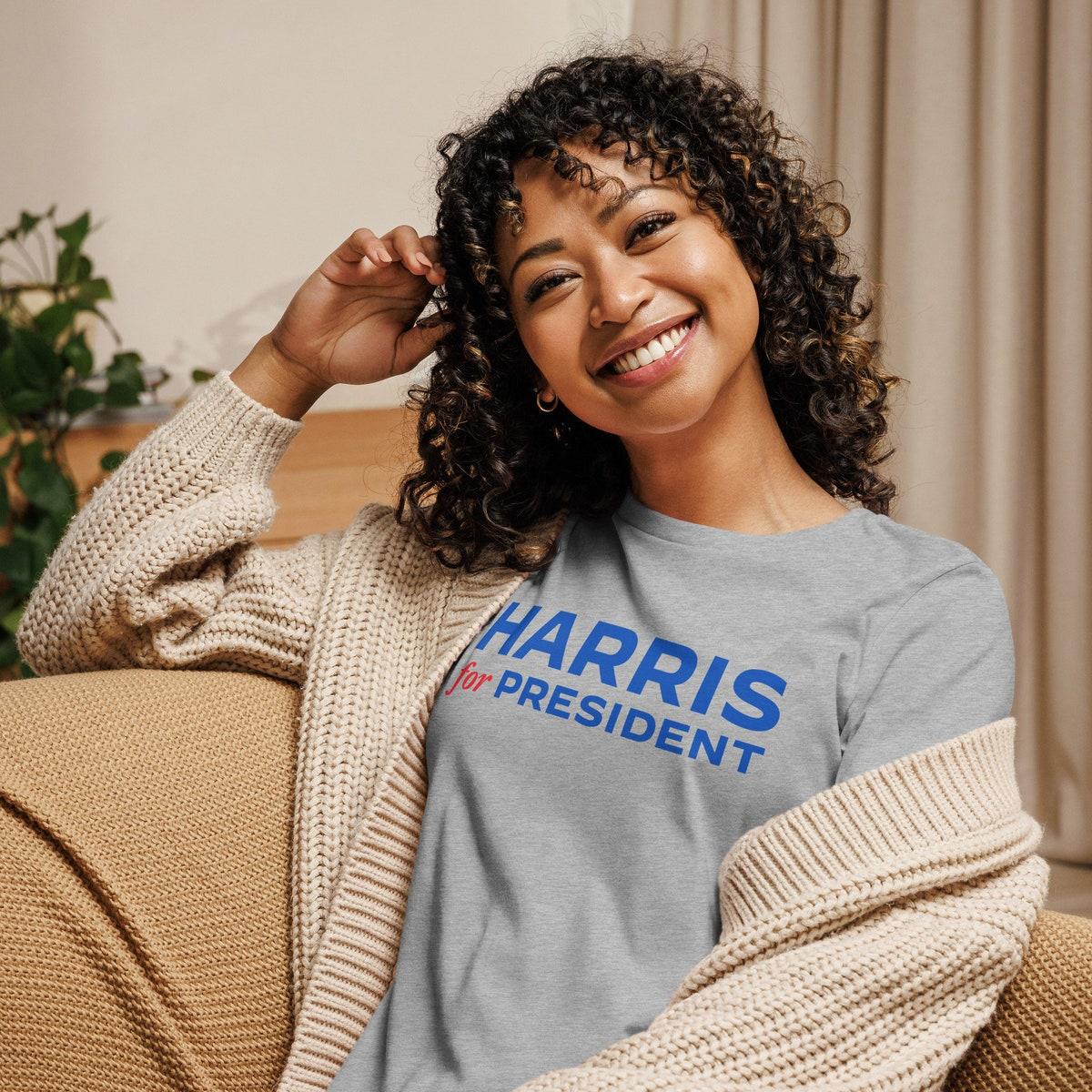 Kamala Harris For President 2024 Official Campaign Logo Women's Relaxed Shirt 8