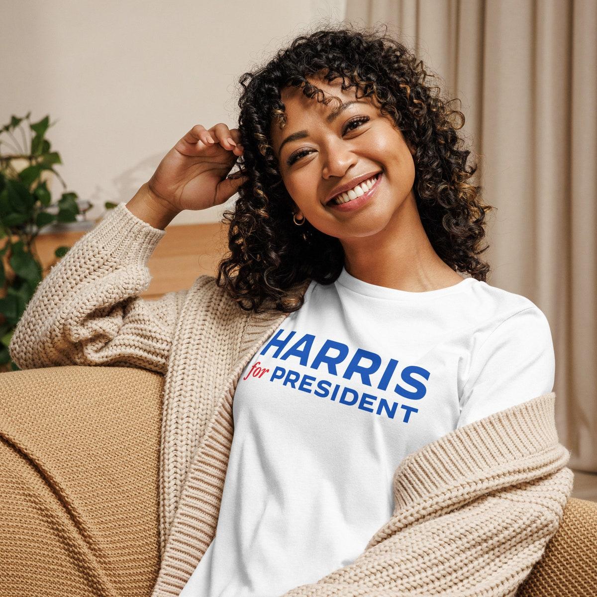 Kamala Harris For President 2024 Official Campaign Logo Women's Relaxed Shirt 9