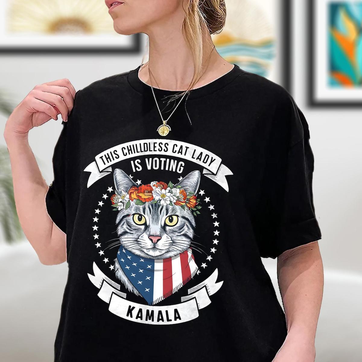 Kamala Harris This Childless Cat Lady Is Voting Kamala Kamala Shirt 2