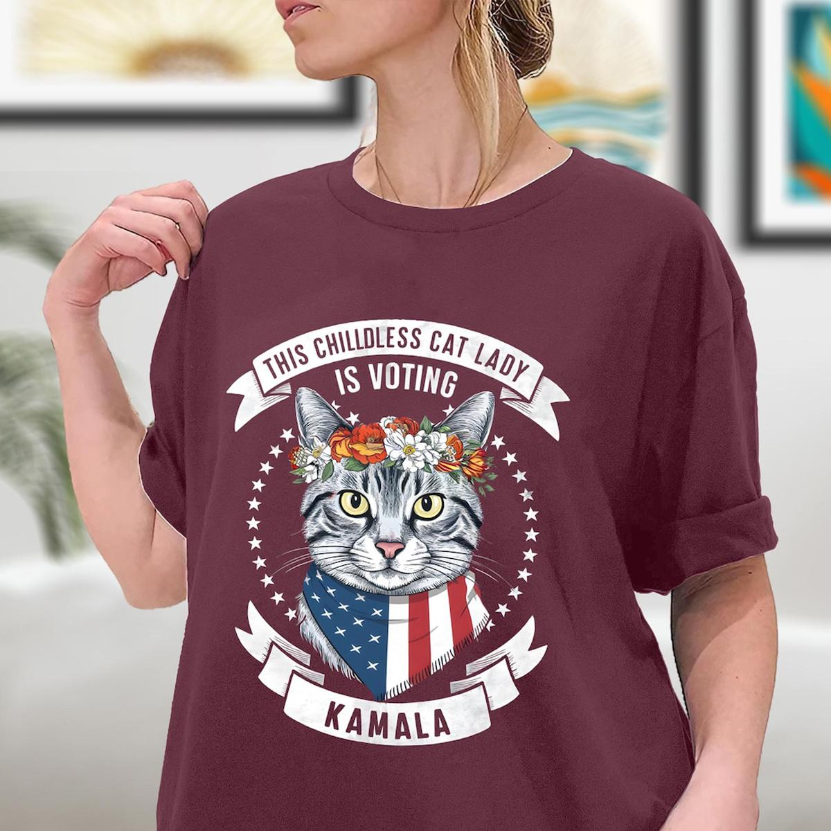 Kamala Harris This Childless Cat Lady Is Voting Kamala Kamala Shirt 3