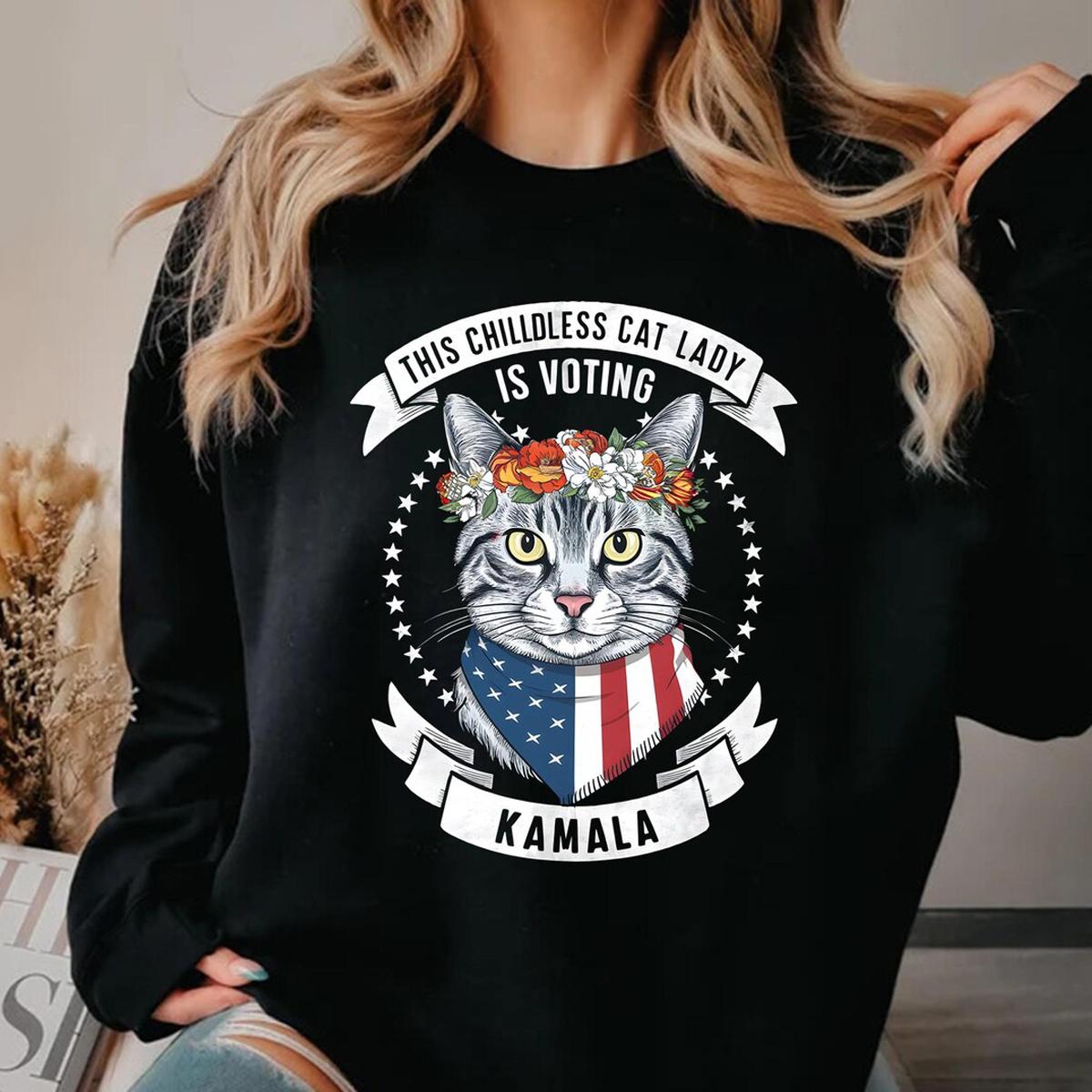 Kamala Harris This Childless Cat Lady Is Voting Kamala Kamala Shirt 4