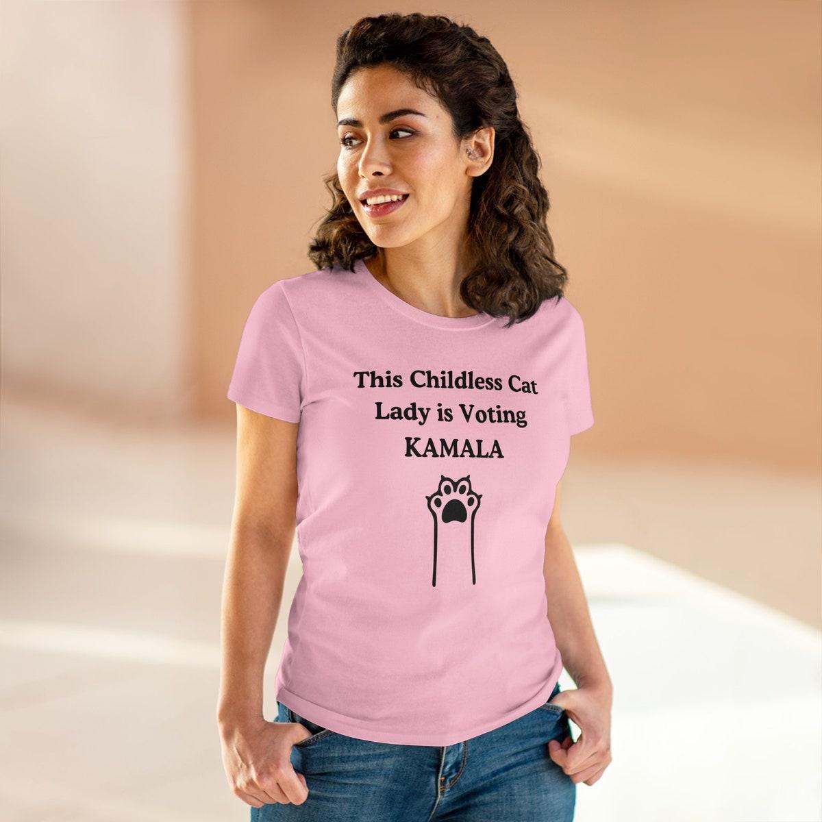 Kamala Midweight Cotton Childless Cat Lady Kamala Harris Shirt 4