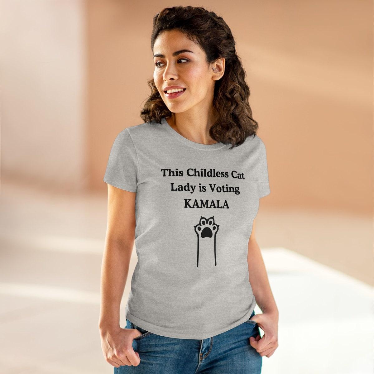 Kamala Midweight Cotton Childless Cat Lady Kamala Harris Shirt 7