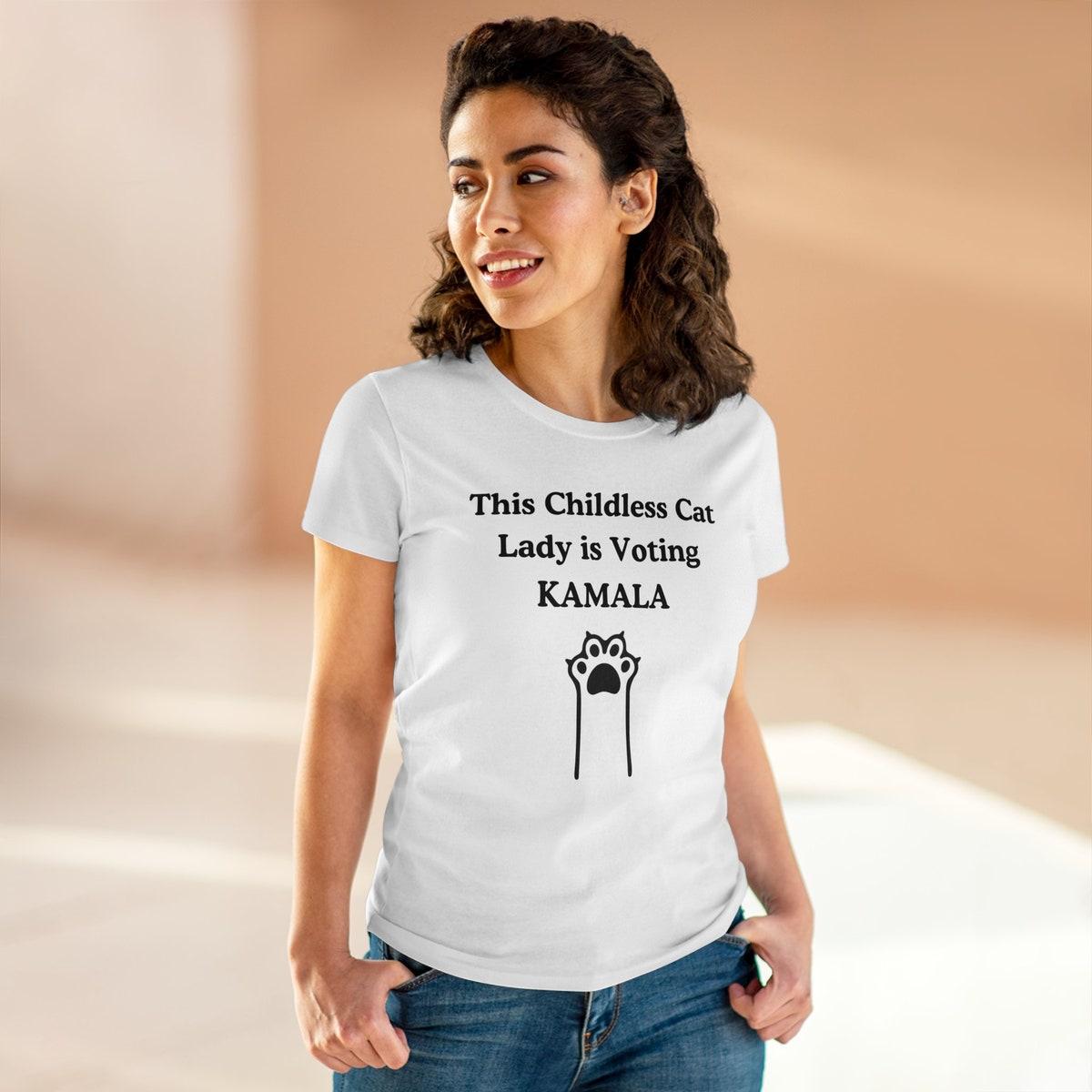 Kamala Midweight Cotton Childless Cat Lady Kamala Harris Shirt 8