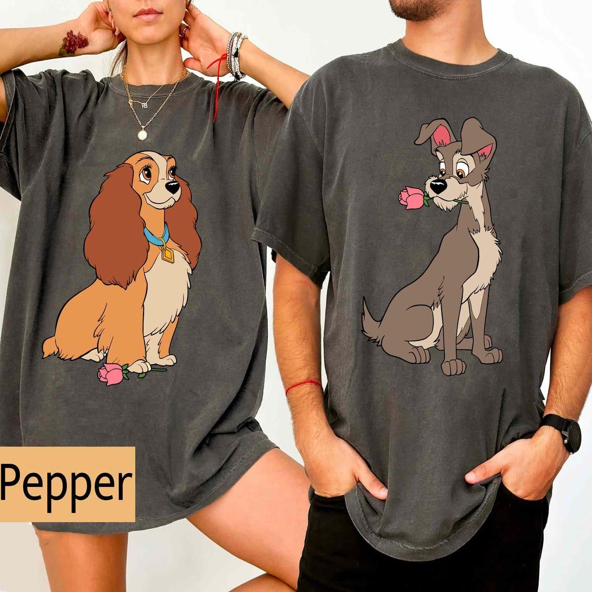 Lady And The Tramp Portrait Couple Matching Shirt 1