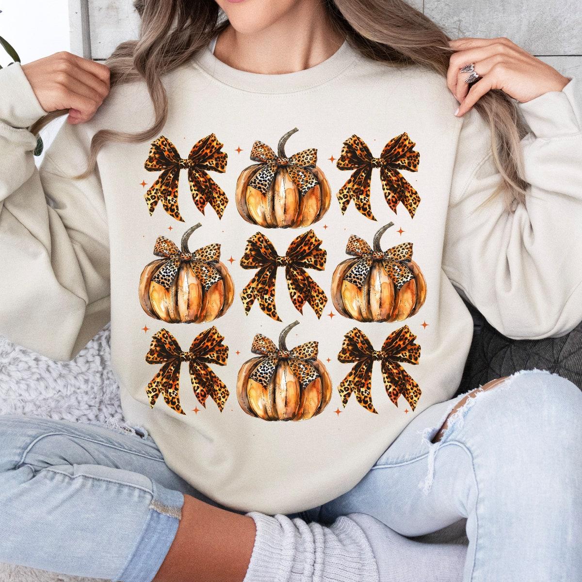 Leopard Pumpkin Coquette Bow Shirt 3