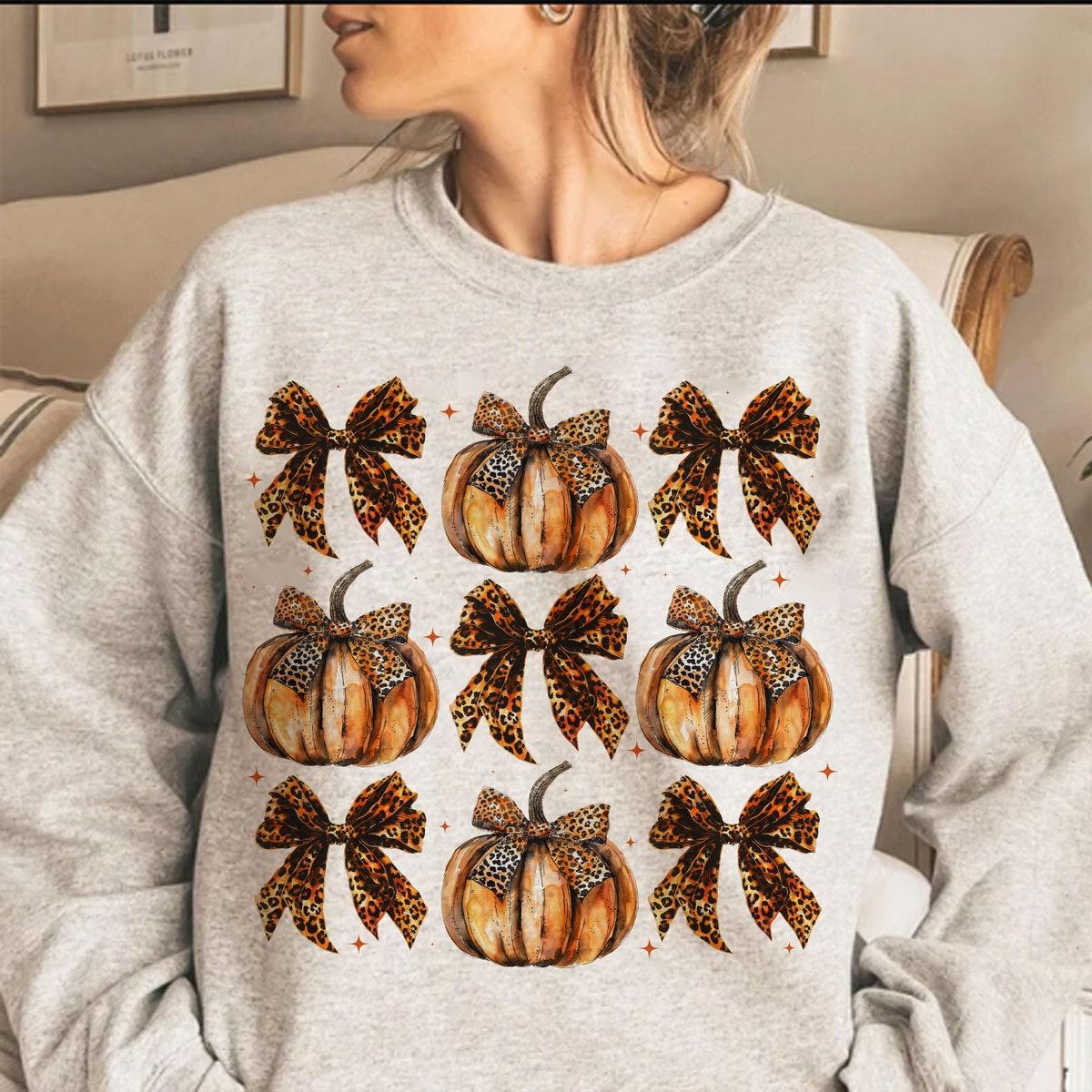 Leopard Pumpkin Coquette Bow Shirt 4