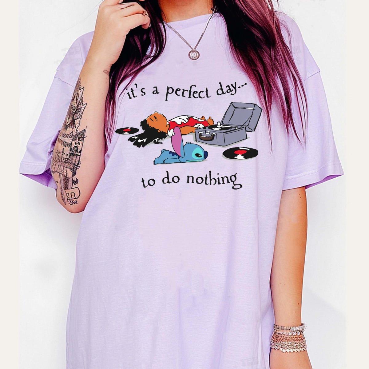 Lilo And Stitch It's A Perfect Day To Do Nothing Shirt 3