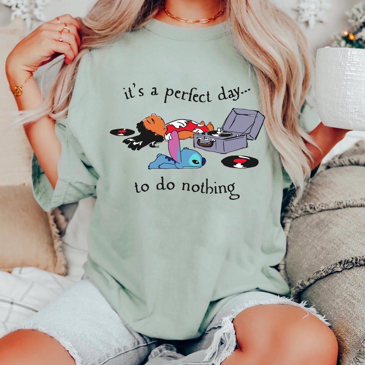 Lilo And Stitch It's A Perfect Day To Do Nothing Shirt 5