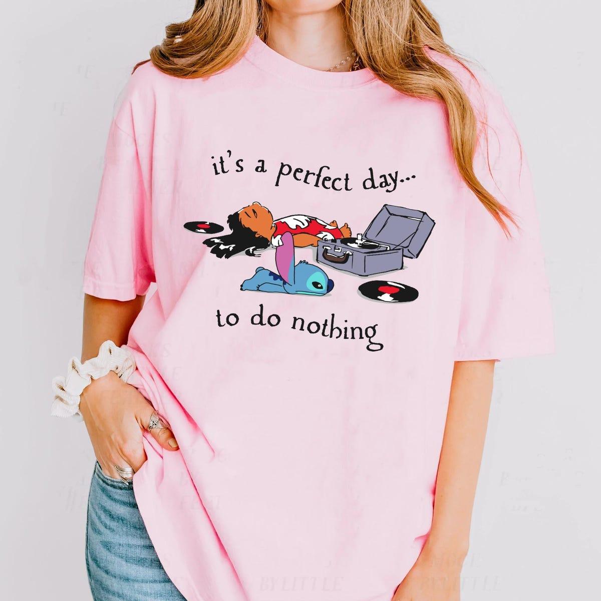 Lilo And Stitch It's A Perfect Day To Do Nothing Shirt 6