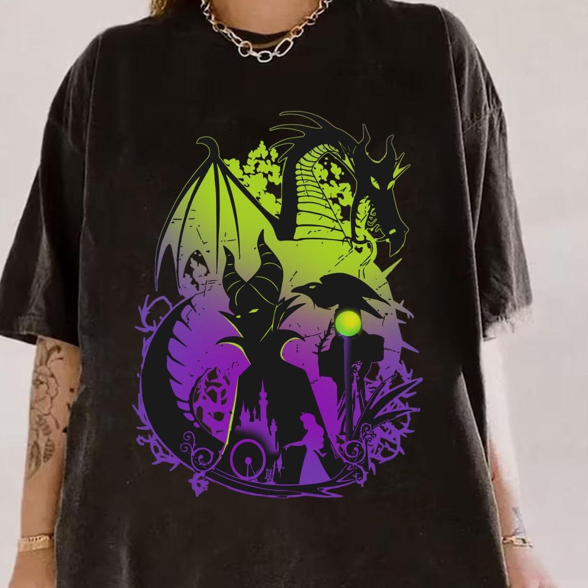 Maleficent Dragon Silhouette Portrait Shirt 1