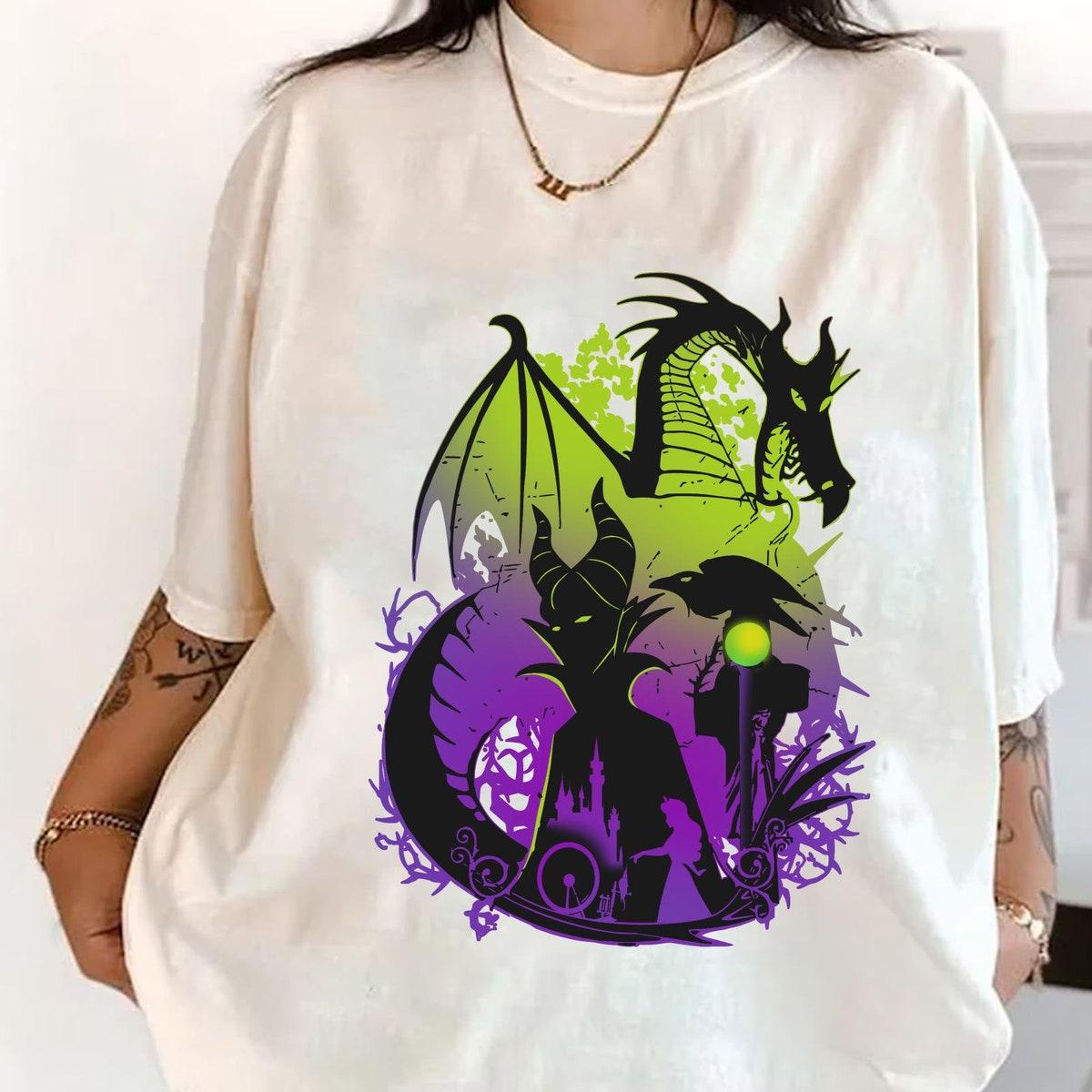 Maleficent Dragon Silhouette Portrait Shirt 4