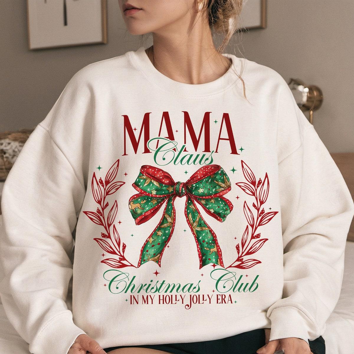 Mama Claus Coquette Bow Christmas Sweatshirts 2