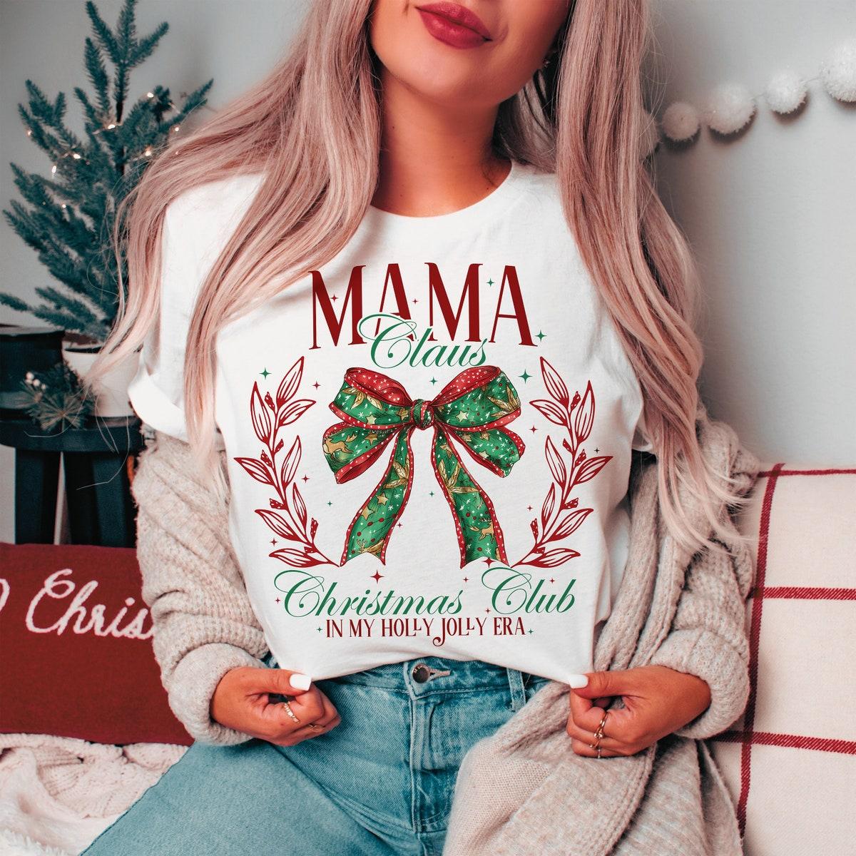 Mama Claus Coquette Bow Christmas Sweatshirts 3