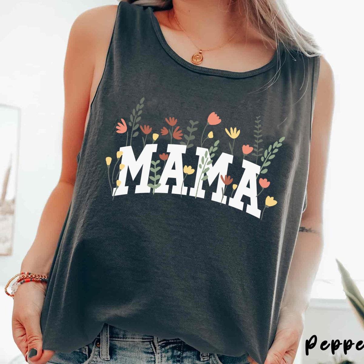 Mama Wildflower Floral Retro Mommy Flowers Shirt 3