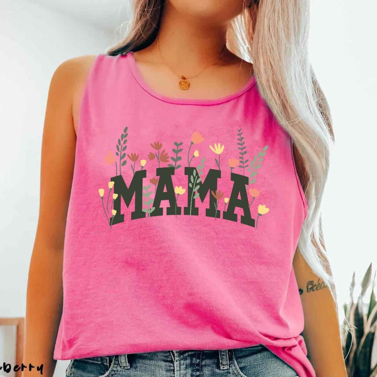 Mama Wildflower Floral Retro Mommy Flowers Shirt 4