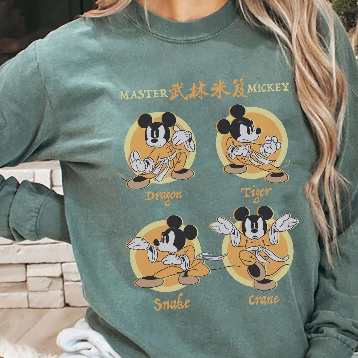 Master Mickey Mouse Kung fu Poses Dragon Tiger Snake Crane Shirt 4