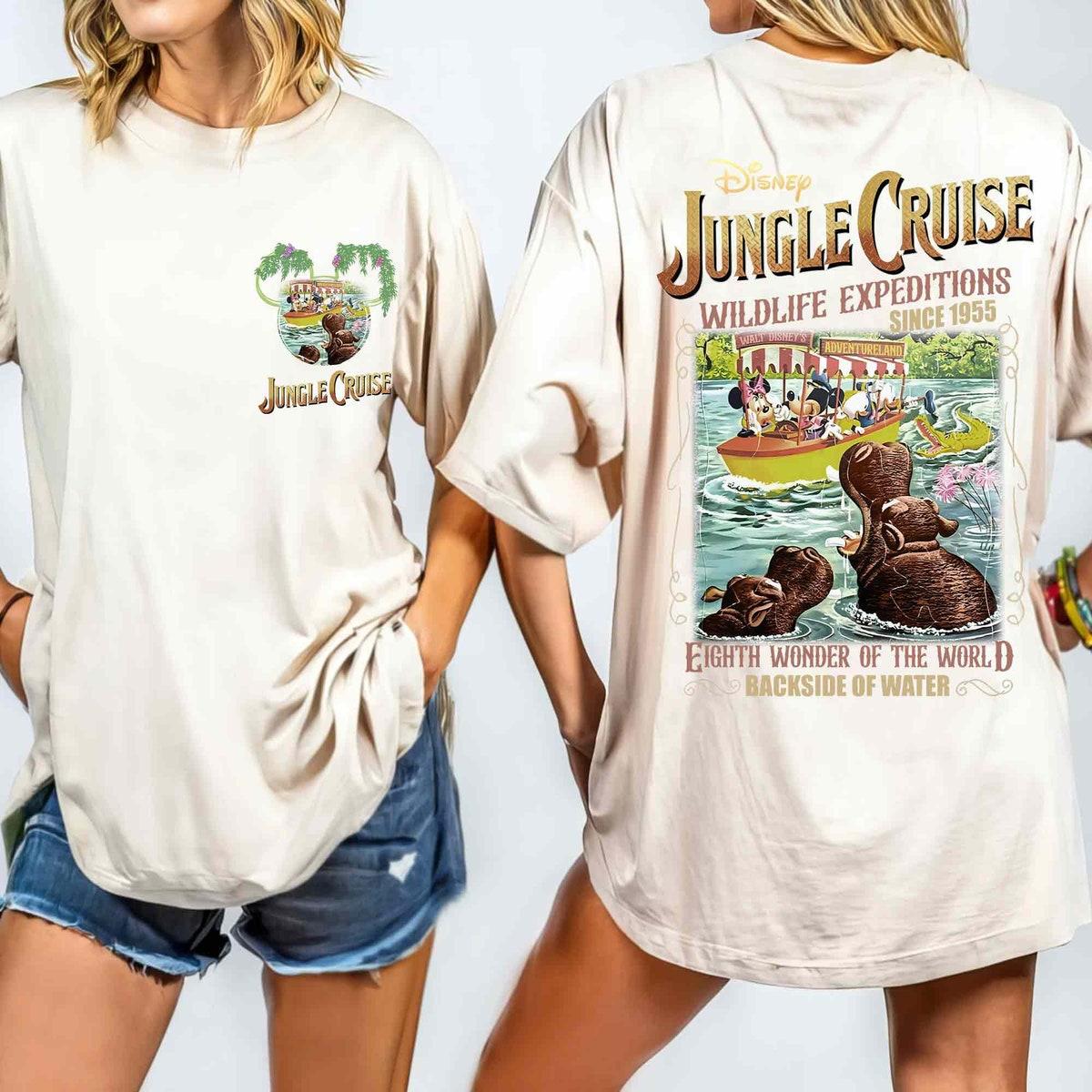 Mickey Minnie Jungle Cruise Wildlife Expeditions Backside Of Water Shirt 2