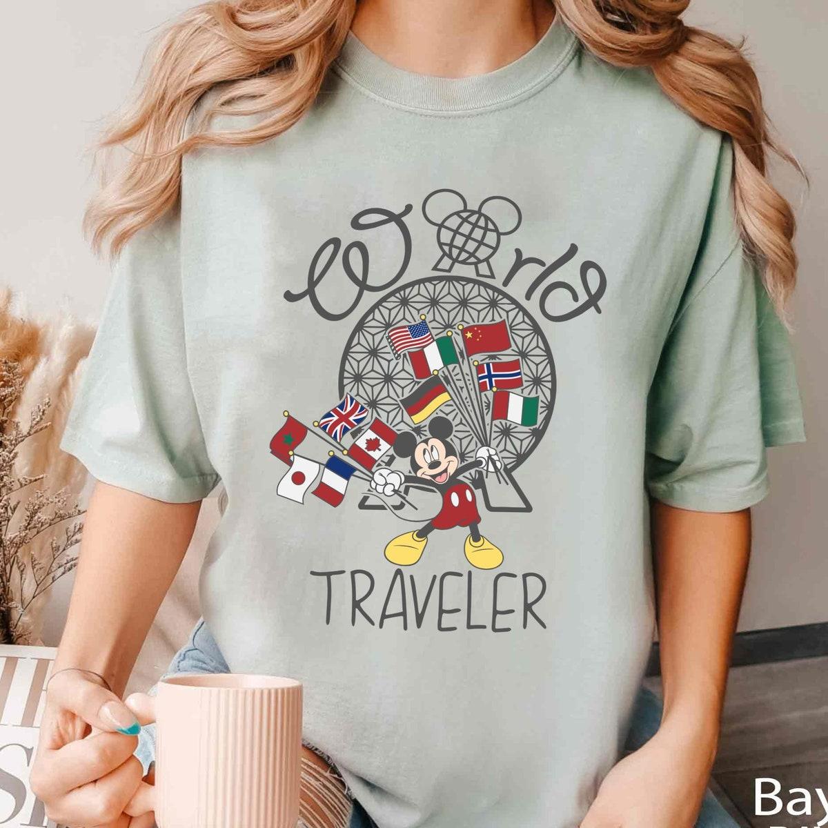 Mickey Mouse Countries Flag Epcot World Traveler Shirt 1