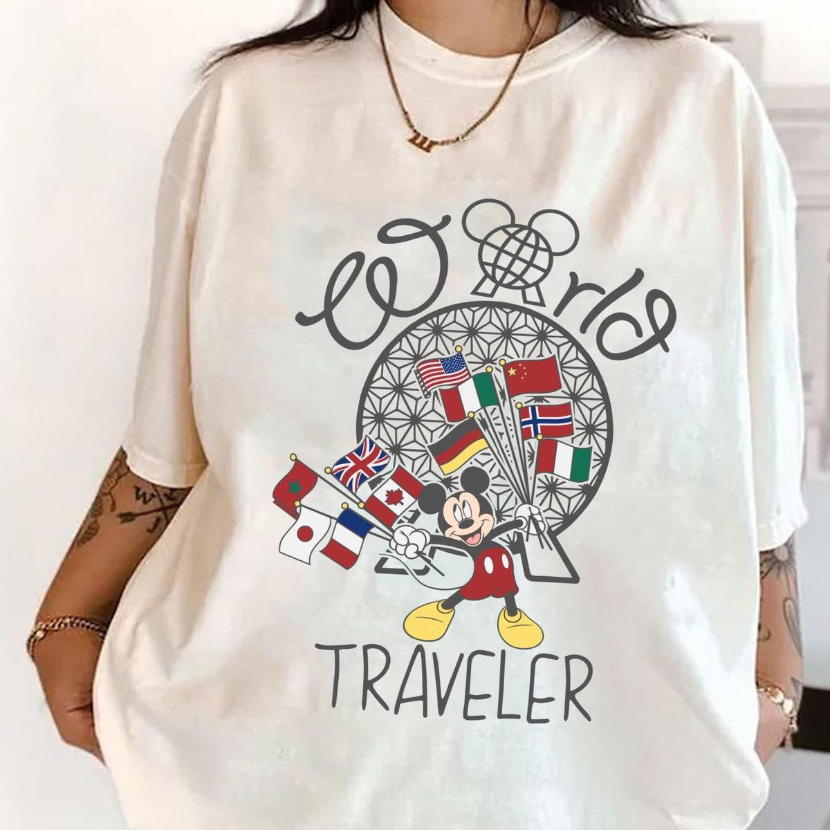 Mickey Mouse Countries Flag Epcot World Traveler Shirt 2