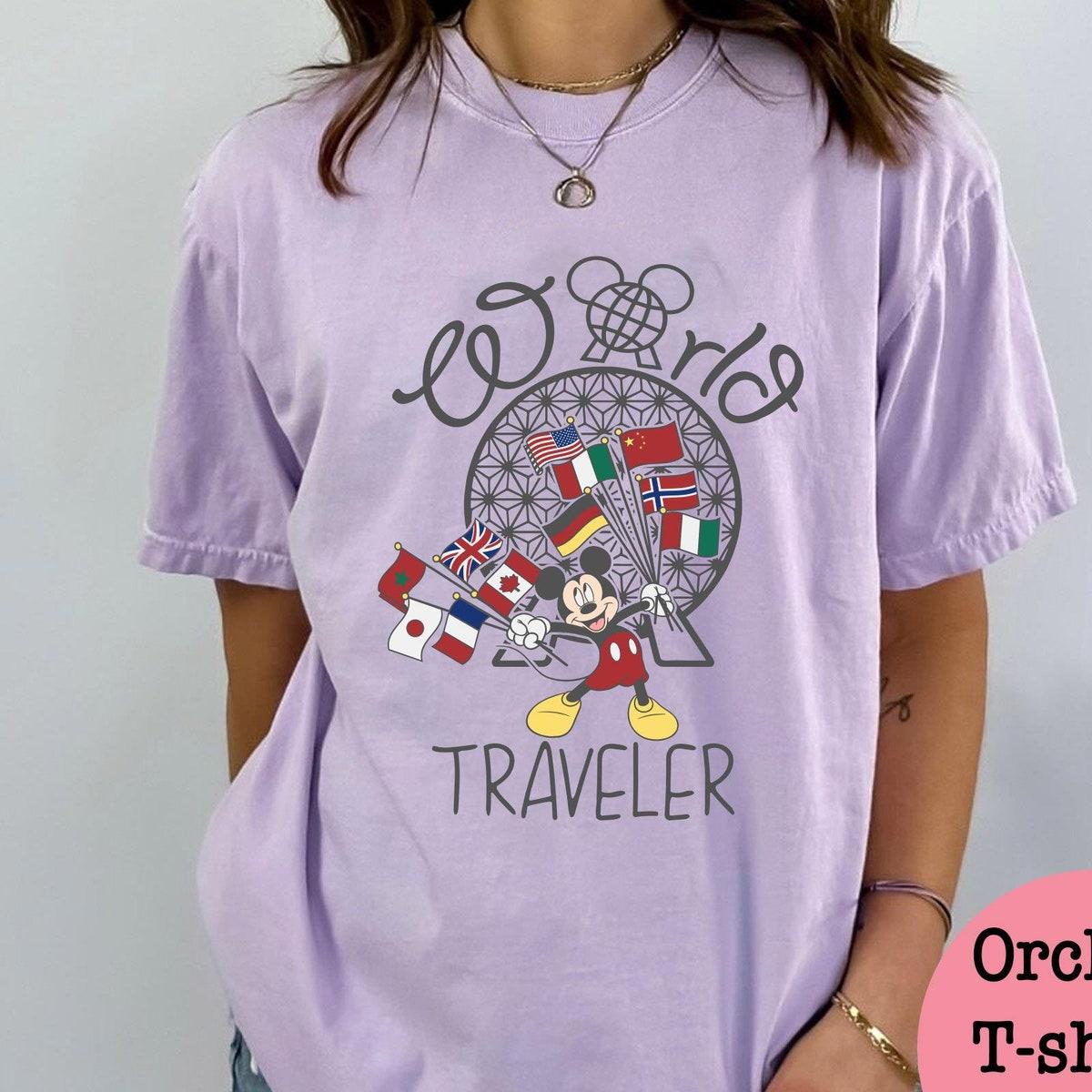 Mickey Mouse Countries Flag Epcot World Traveler Shirt 3