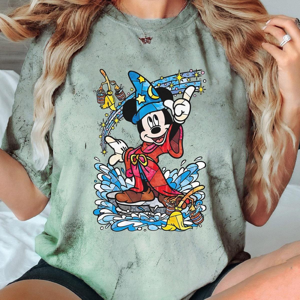 Mickey Mouse Fantasia Sorcerer Magic Broom Disneyworld Shirt 6