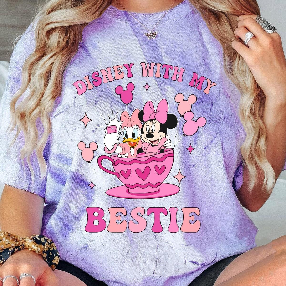 Minnie And Daisy Balloons Tea Cup Disney With My Bestie Blast Shirt 1