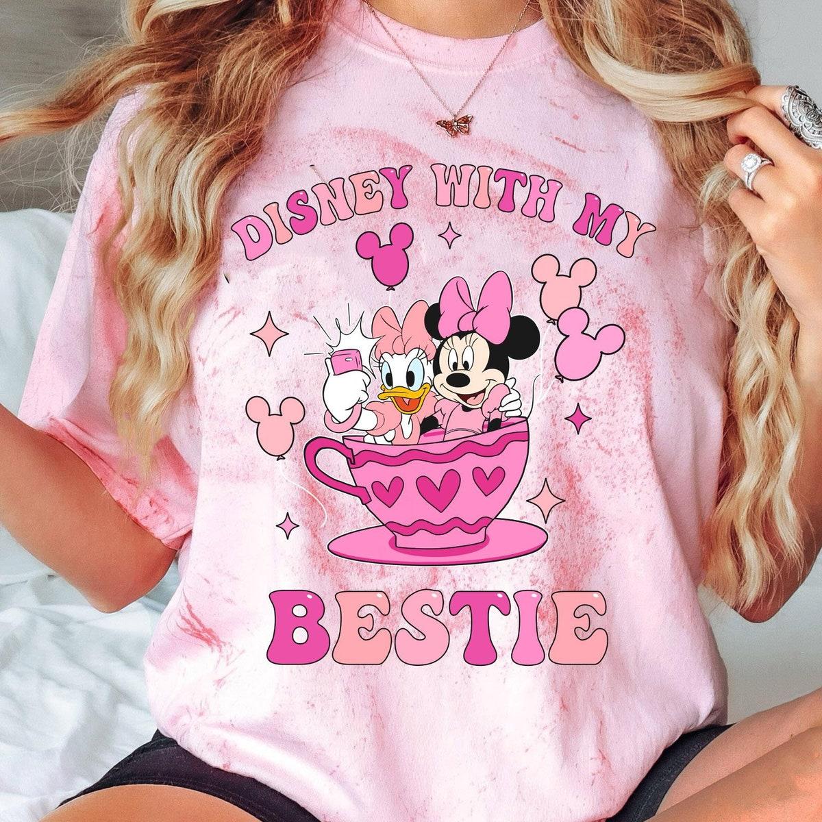 Minnie And Daisy Balloons Tea Cup Disney With My Bestie Blast Shirt 3