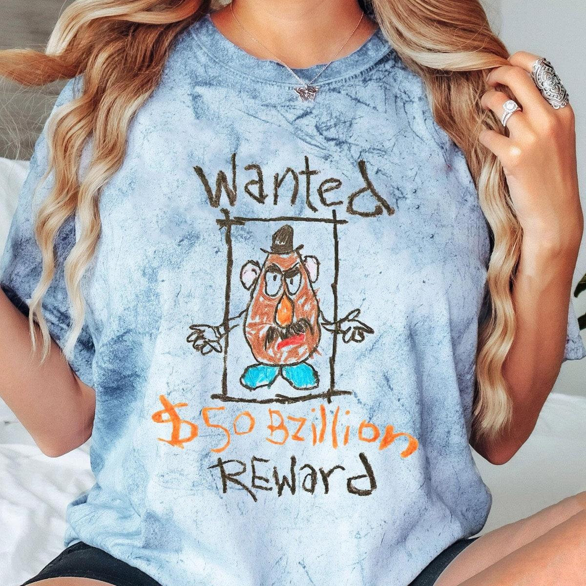 Mr. Potato Head Wanted 50 Bzillion Reward Art Blast Toy Story Shirt 2