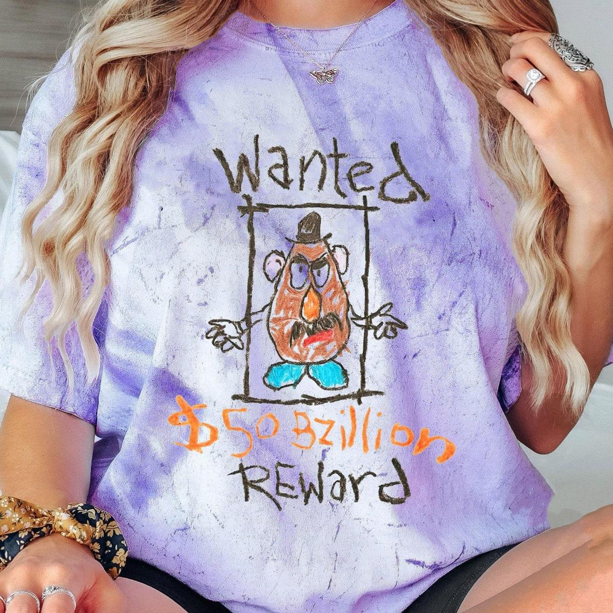 Mr. Potato Head Wanted 50 Bzillion Reward Art Blast Toy Story Shirt 4