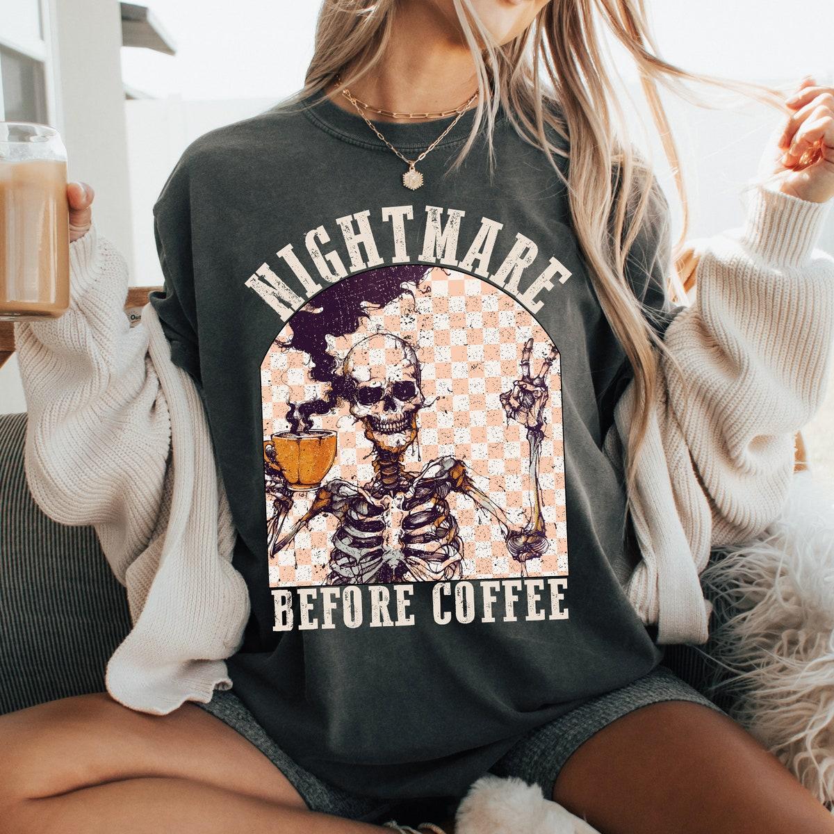 Nightmare Before Coffee Retro Halloween Shirt 1