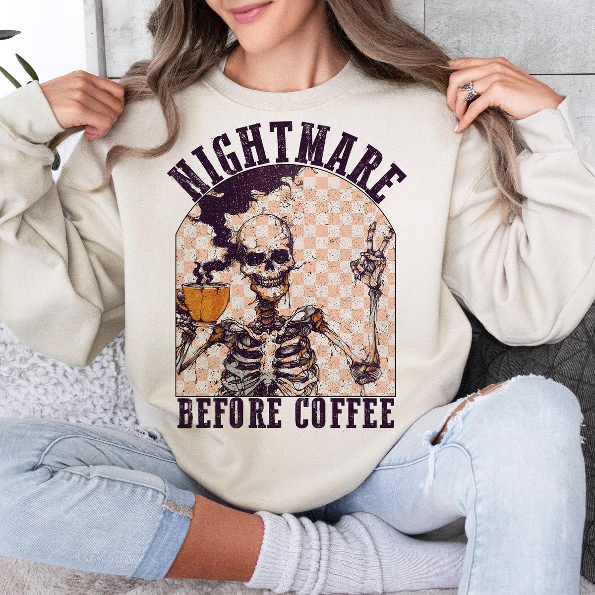 Nightmare Before Coffee Retro Halloween Shirt 2