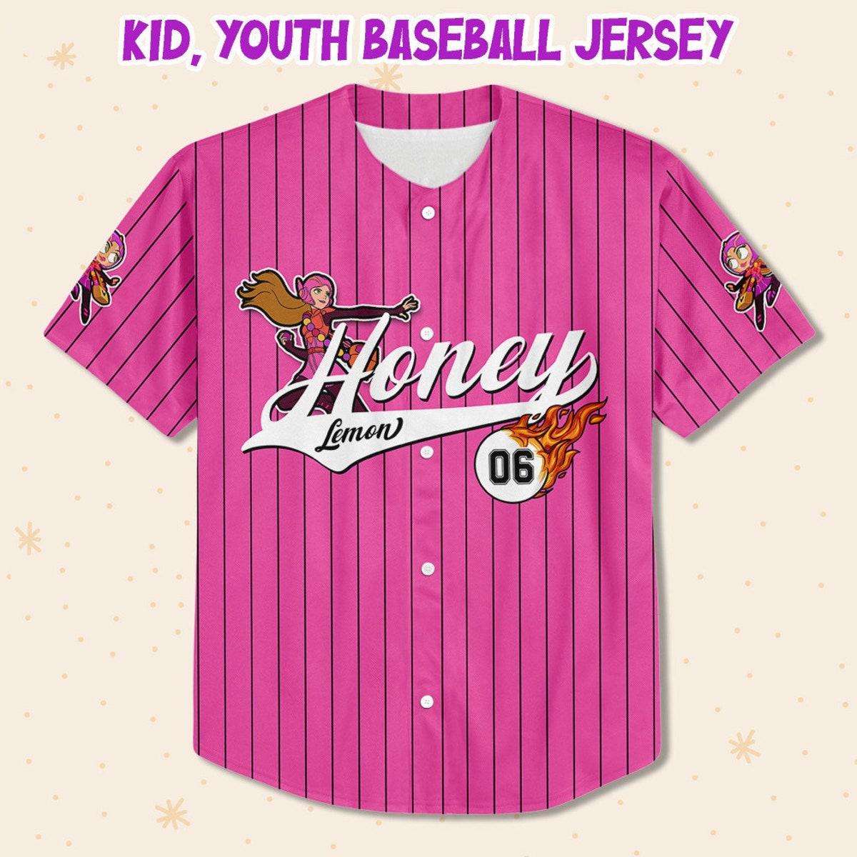 Personalize Big Hero Honey Lemon Pink Baseball Jersey 2