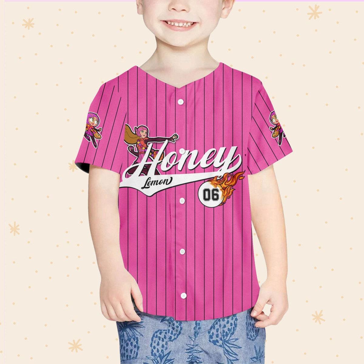 Personalize Big Hero Honey Lemon Pink Baseball Jersey 4