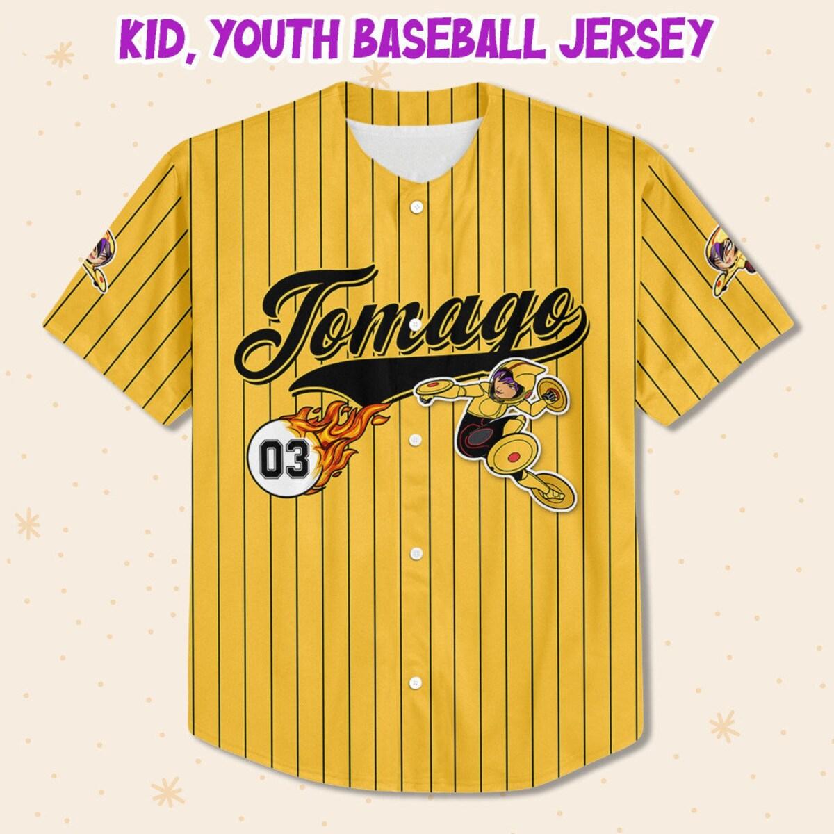 Personalize Big Hero Tomago Yellow Black Gift For Baseball Jersey 2