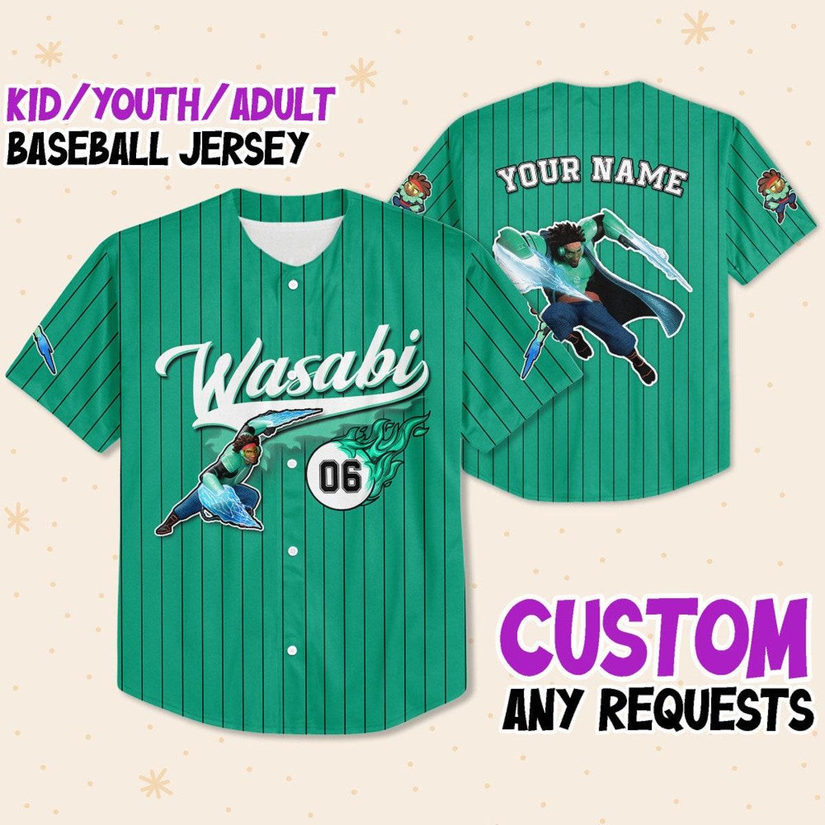 Personalize Big Hero Wasabi Green Black Gift For Baseball Jersey 1