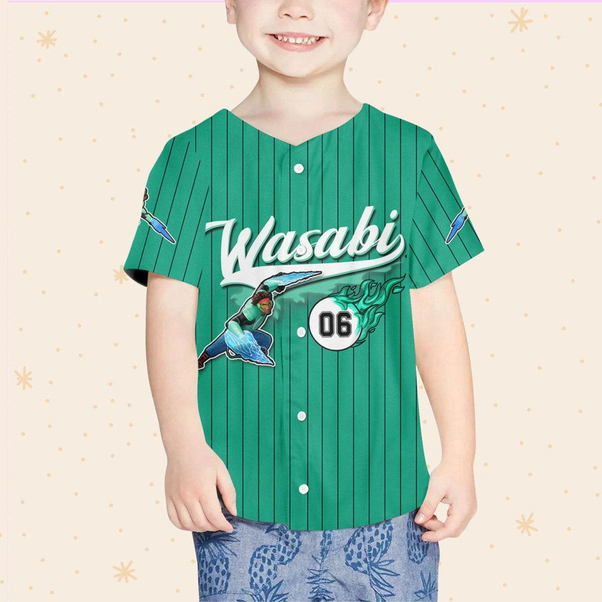 Personalize Big Hero Wasabi Green Black Gift For Baseball Jersey 4